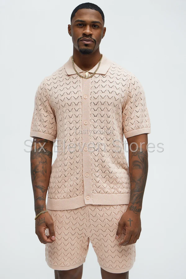 Waterfall Texture Open Knit Shirt