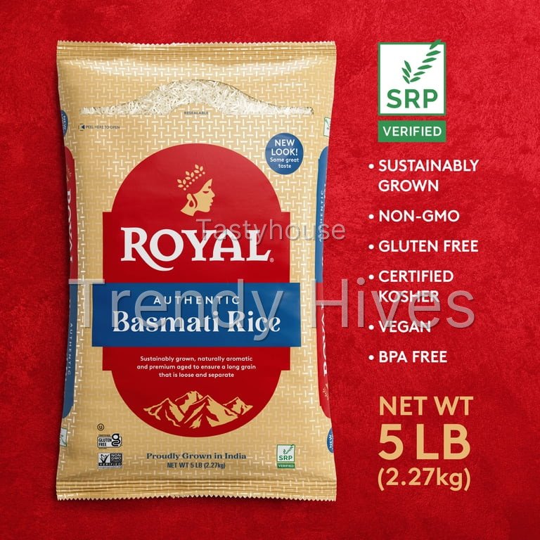 Authentic Royal Naturally Aged Indian White Basmati Rice, Long-Grain, Gluten-free