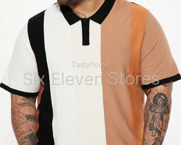 Levels Striped Short Sleeve Knit Polo