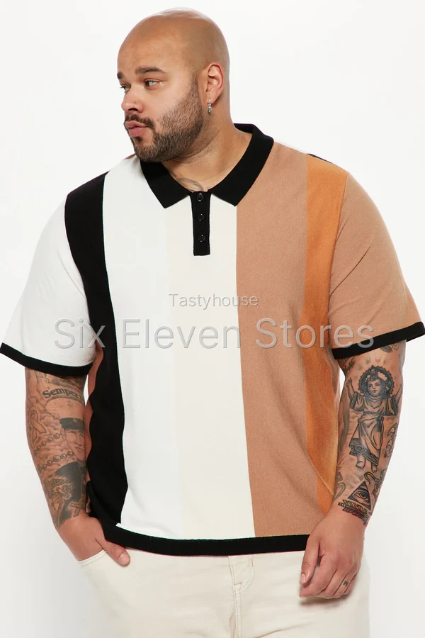 Levels Striped Short Sleeve Knit Polo