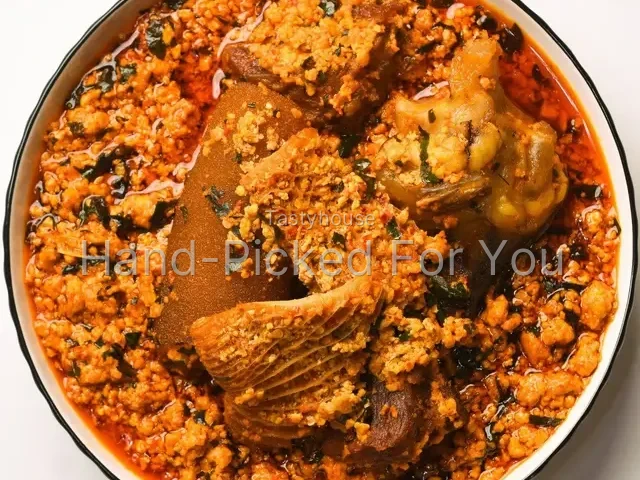 Egusi Soup with Pounded Yam