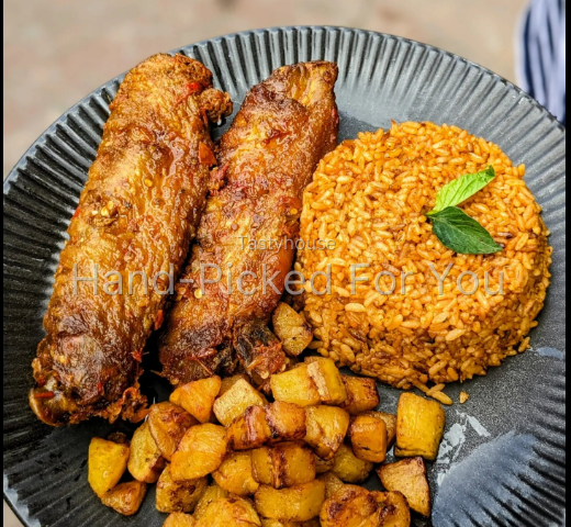 Smoky Nigerian Jollof Rice with Choice of Protein
