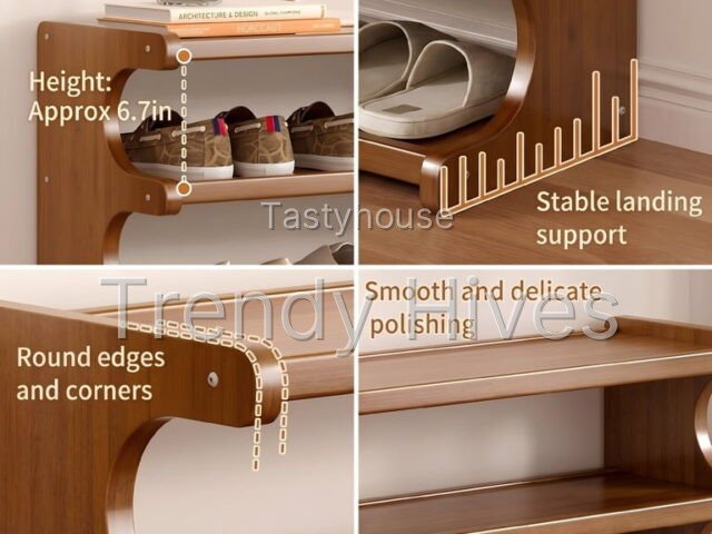 5-Tier Bamboo Shoe Rack Organizer