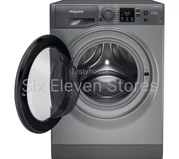 HOTPOINT Anti-stain NSWR 946 GK UK 9 kg 1400 Spin Washing Machine – Graphite
