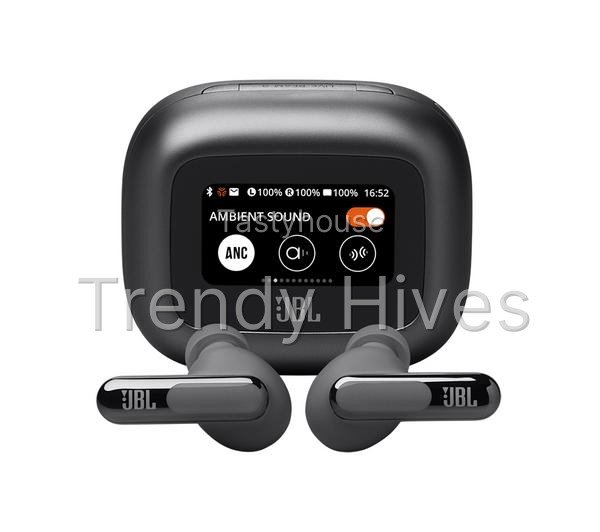 JBL Live Beam 3 Wireless Bluetooth Noise-Cancelling Earbuds – Black