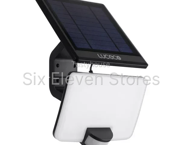 LUCECO LEXSF15B40-01 Solar LED Floodlight with PIR Motion Sensor