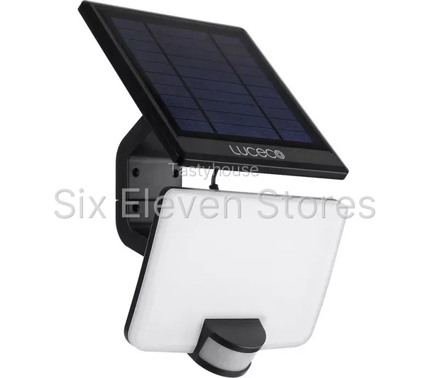 LUCECO LEXSF15B40-01 Solar LED Floodlight with PIR Motion Sensor
