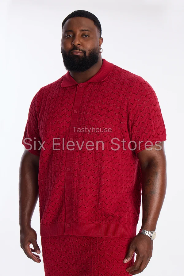 Waterfall Texture Open Knit Shirt