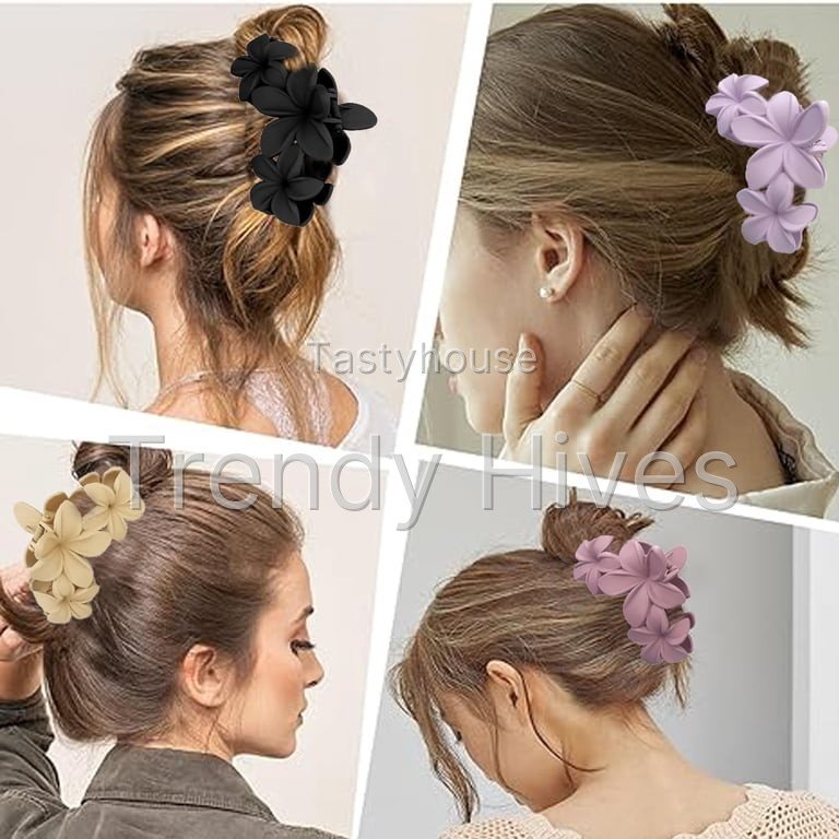 6PCS Hawaiian Plumeria Flower Hair Clips