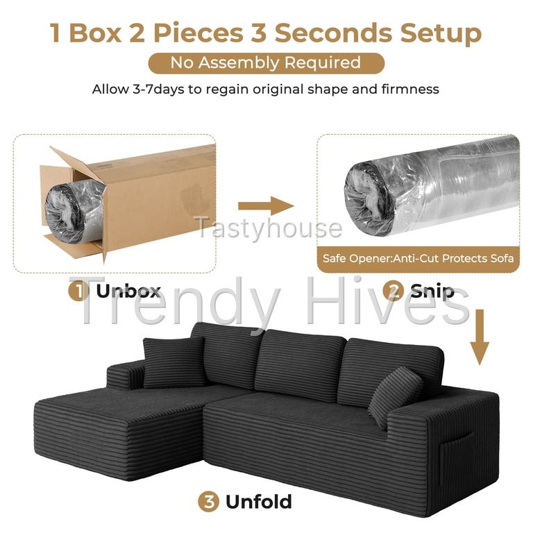 108″ Boneless Sofa for Living Room