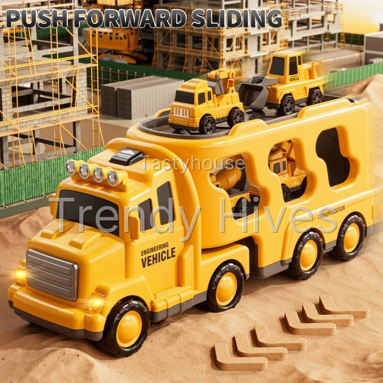MAVOLIO 5-in-1 Construction Truck Toys for Toddler