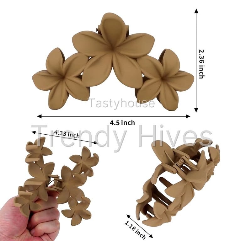 6PCS Hawaiian Plumeria Flower Hair Clips