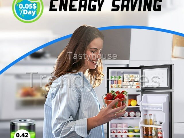 TACOOL Mini Refrigerator with Top Freezer