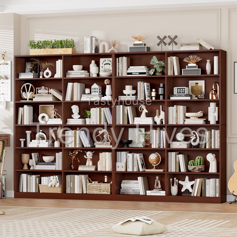 Homfa 74.3″ Double Wide 6-Tier Bookcase