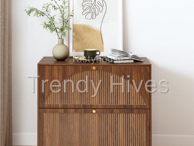 Walnut 2-Drawer Wood File Cabinet