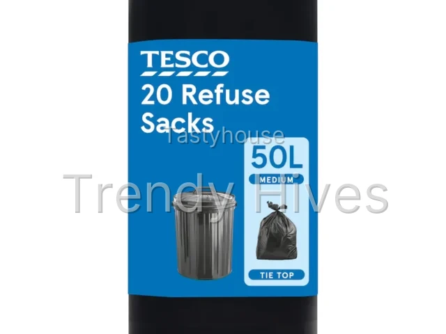 TESCO 20 TIE TOP REFUSE BAG 50L