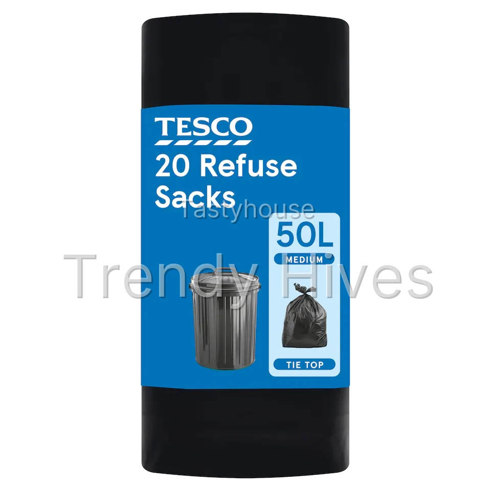 TESCO 20 TIE TOP REFUSE BAG 50L