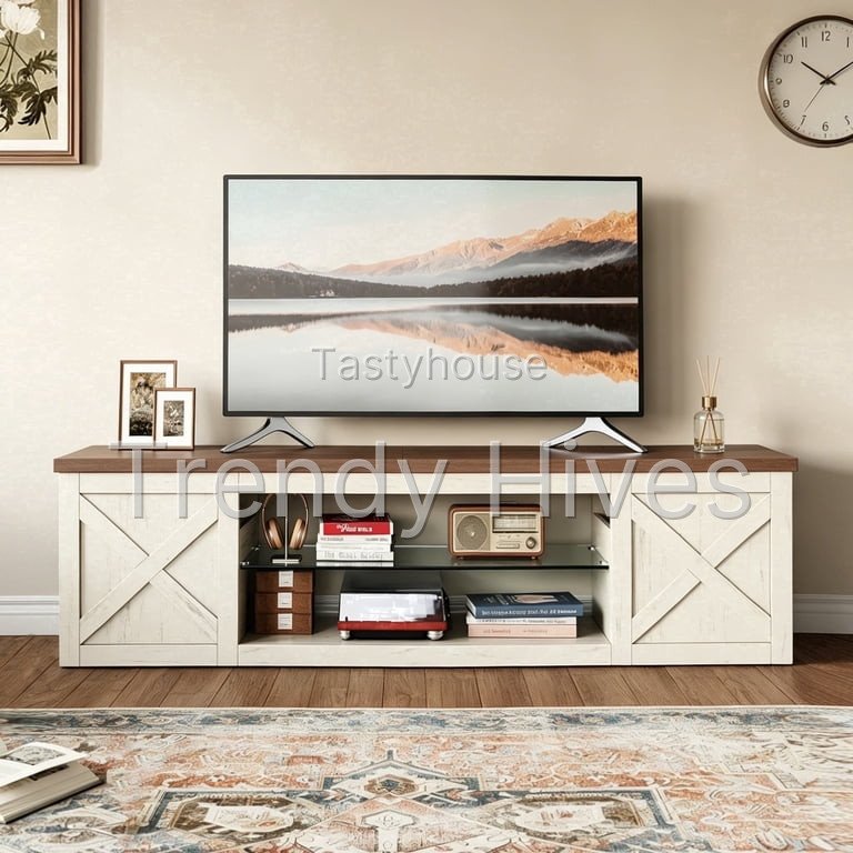 HOMRELEXA Farmhouse TV Stand