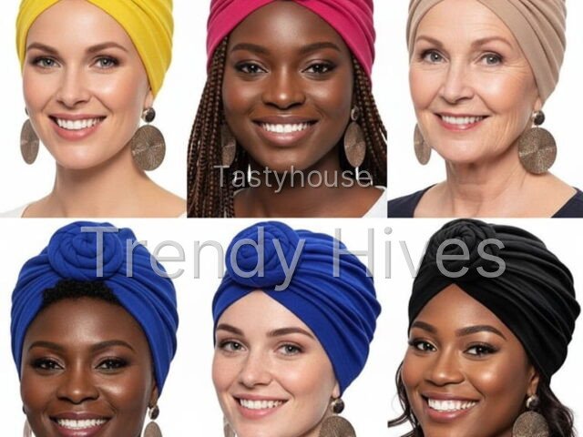 Pieces Turbans Head Wraps for Women Soft Pre Tied Knot Fashion Headwear Cap Headwrap Hat