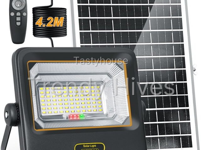 Indmird 100W Motion Sensor Outdoor Solar Flood Lights