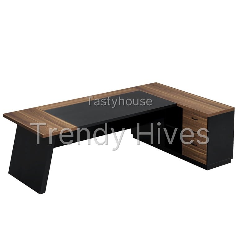Fnova 78″ L-Shaped Executive Desk with Drawers