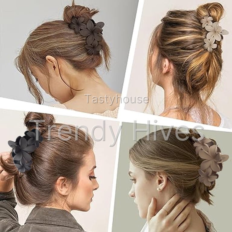6PCS Hawaiian Plumeria Flower Hair Clips