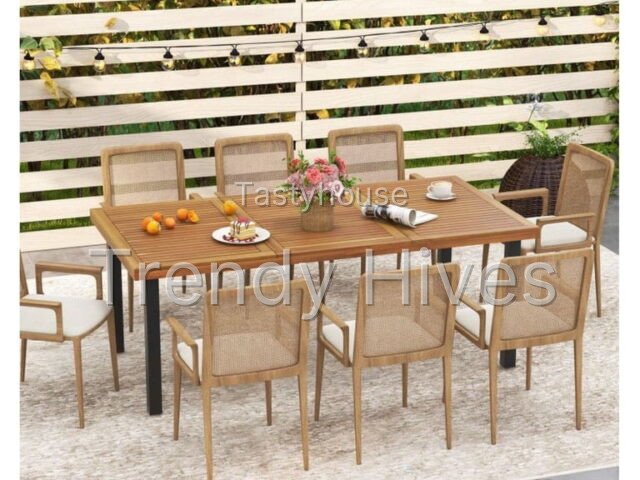 79″ Acacia Wood Dining Table 8-Person