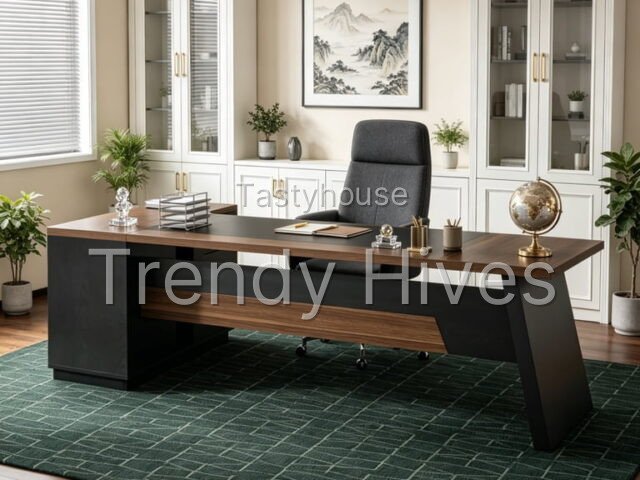 Fnova 78″ L-Shaped Executive Desk with Drawers