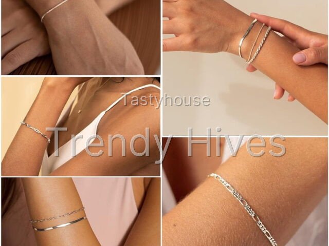 Dainty Silver Bracelets for Women Trendy