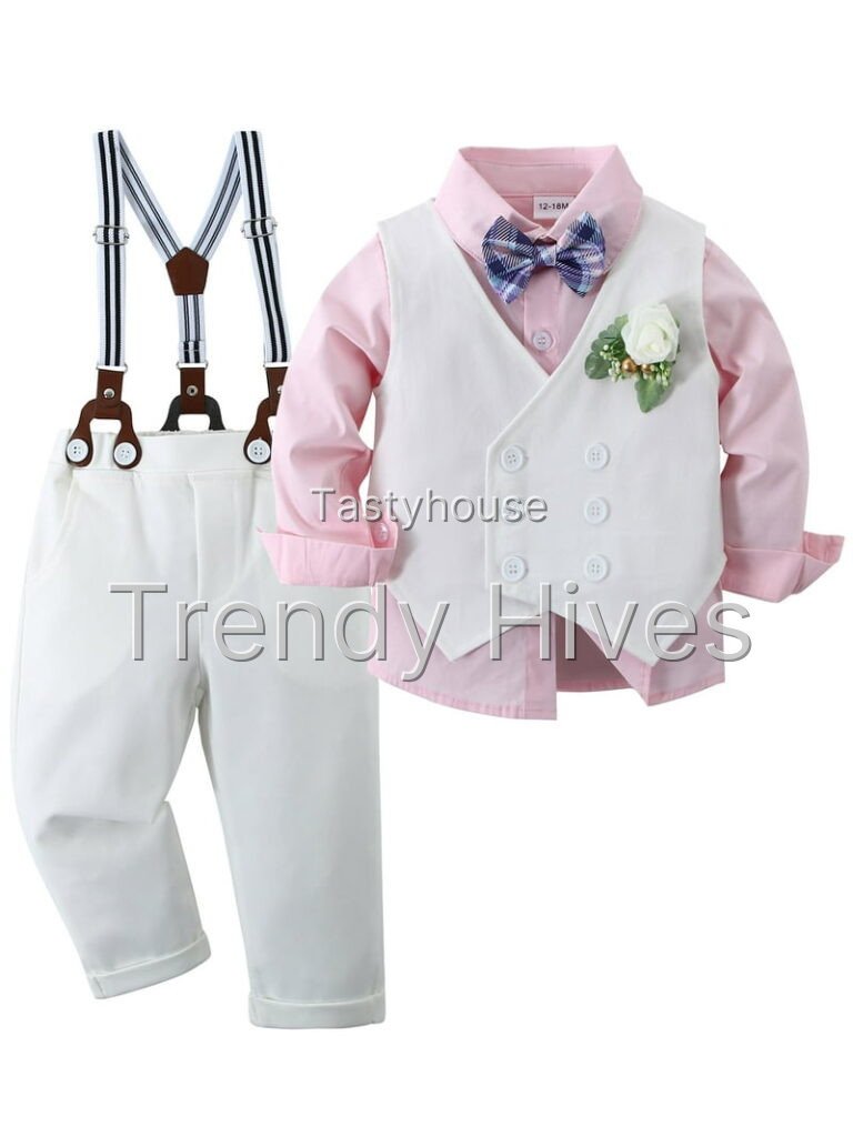 CARETOO Toddler Boy Clothes Suit Wedding Outfits