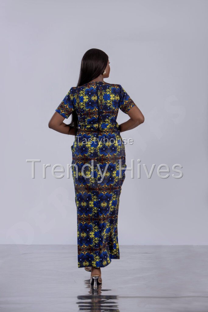 Maxi Dress with Square Neck & Draped Waist