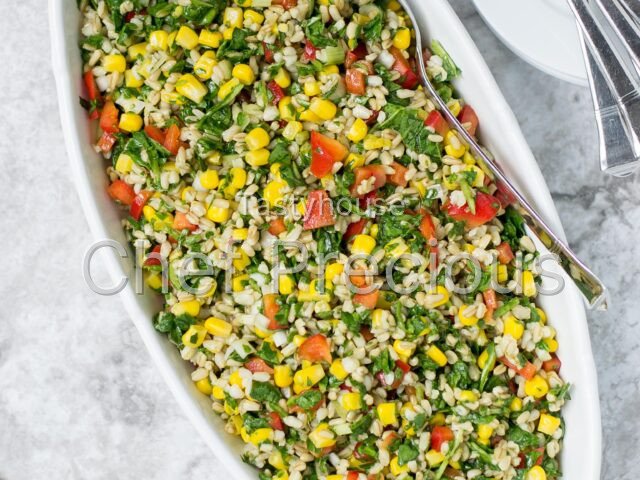 Oat Berry Spinach Salad