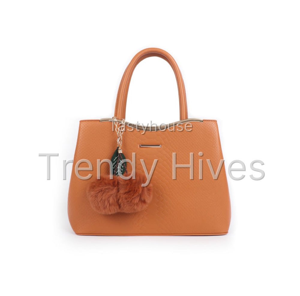 Black Croc-Embossed Tote Bag