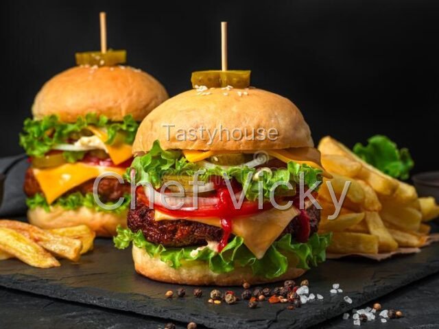 Beef burger & chips