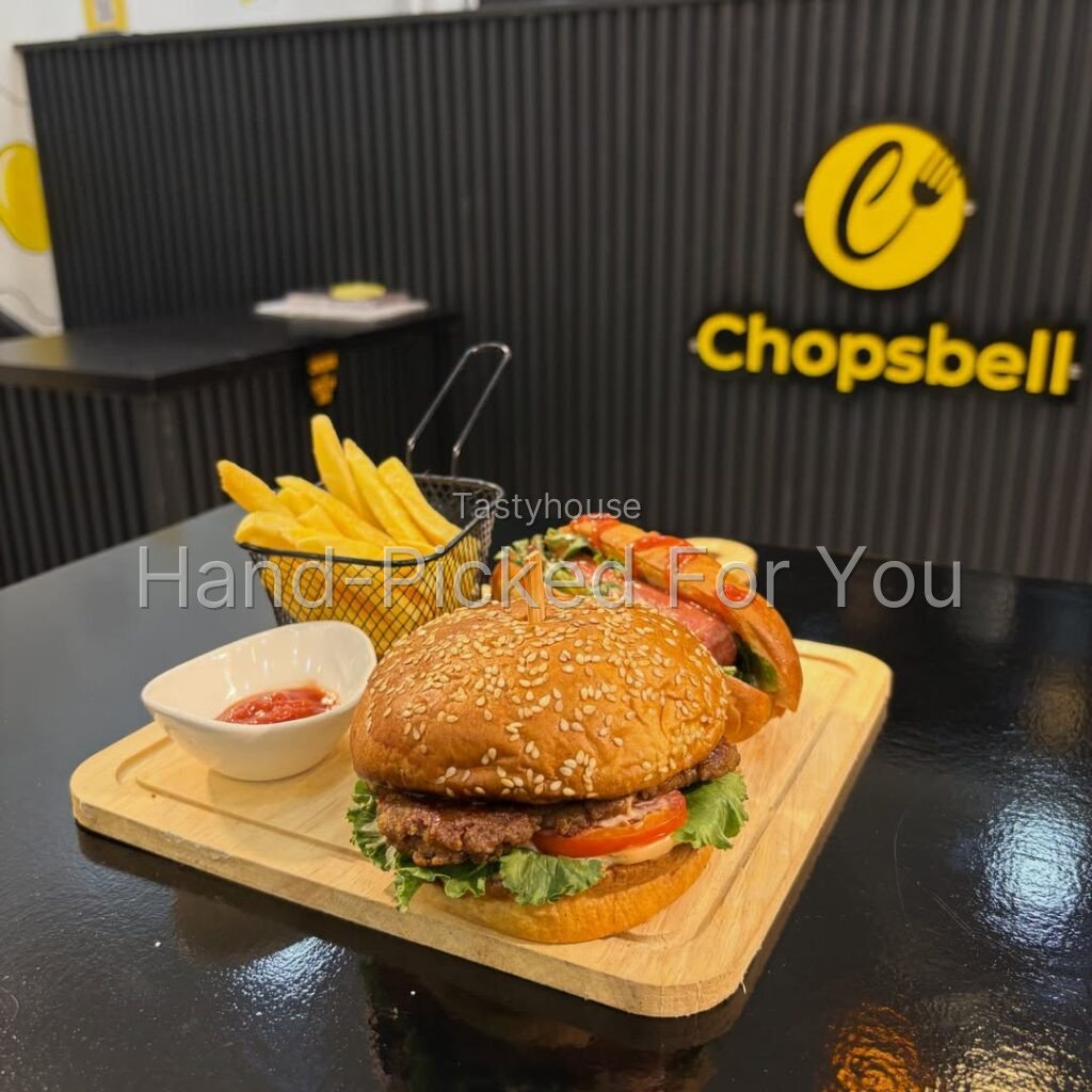 Beef burger & fries