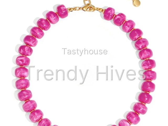 Leaf Resin Chunky Beaded Necklace for Women, Simple Modern Style Necklace Jewelry Accessory