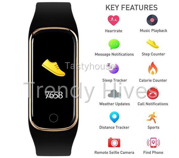 REFLEX ACTIVE Series 8 Fitness Tracker – Black & Gold, Silicone Strap