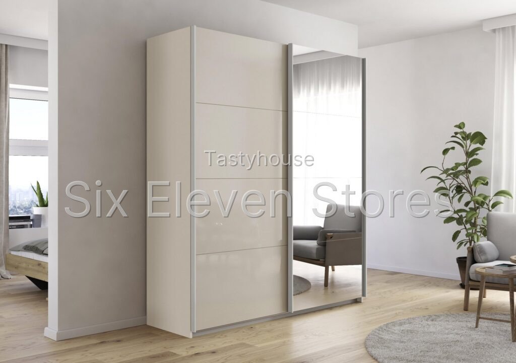 Rauch Impulse 181cm 2 Door Décor Slider Wardrobe with Mirror Door