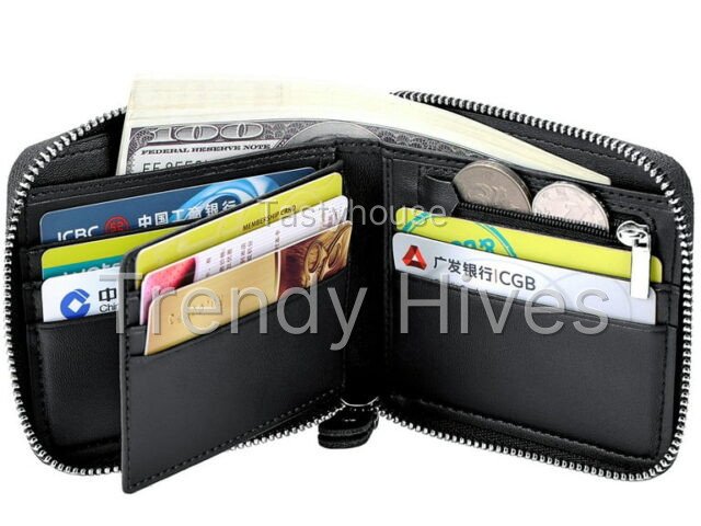 Huztencor Mens Wallet with Zipper Wallets for Men