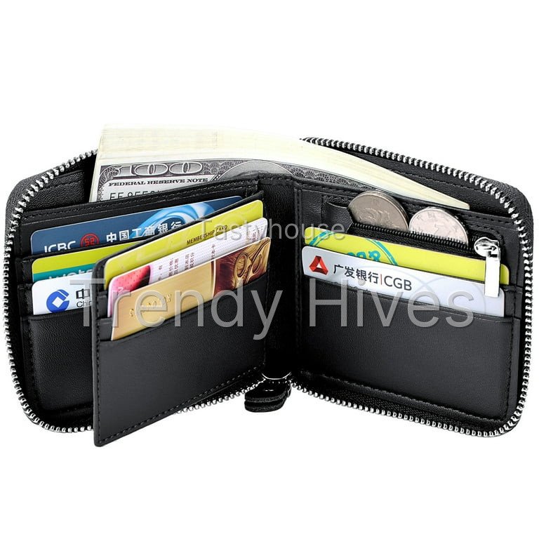 Huztencor Mens Wallet with Zipper Wallets for Men