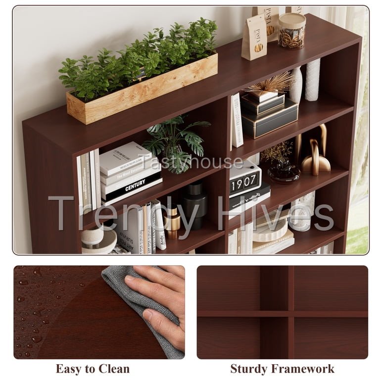 Homfa 74.3″ Double Wide 6-Tier Bookcase
