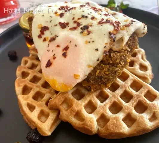 Waffles, Buttermilk Chicken & Sunny Side Up Eggs