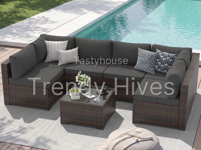 Sunmthink 7-Piece Wicker Patio Furniture Sets