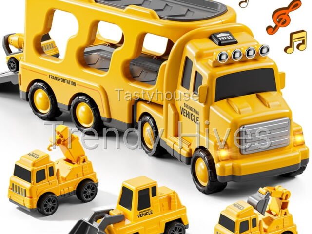 MAVOLIO 5-in-1 Construction Truck Toys for Toddler