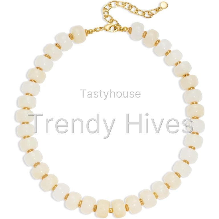 Leaf Resin Chunky Beaded Necklace for Women, Simple Modern Style Necklace Jewelry Accessory