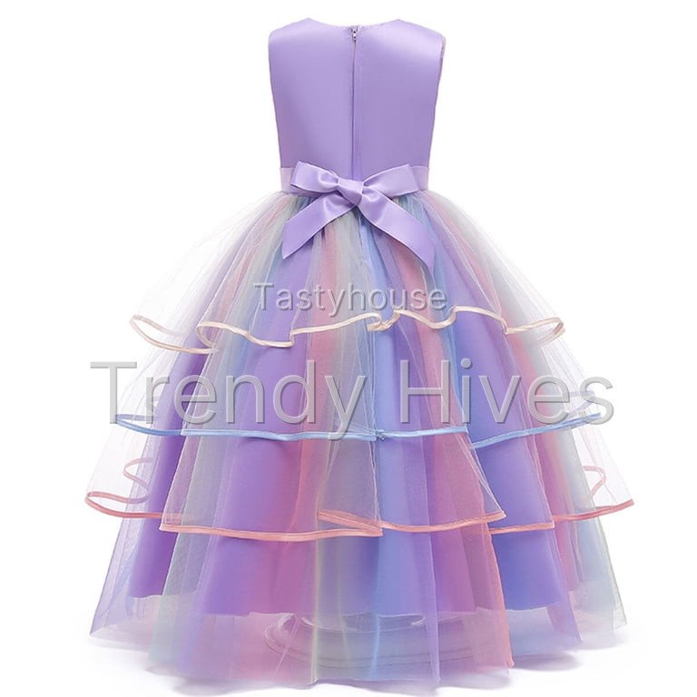Princess Girl Dress Long Tulle Gown Flower Girls Unicorn Dress