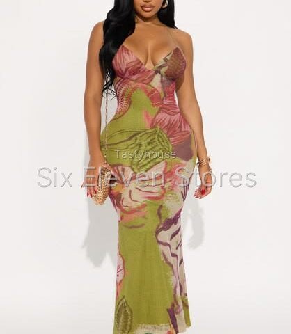 Women’s Printed Mesh Dress