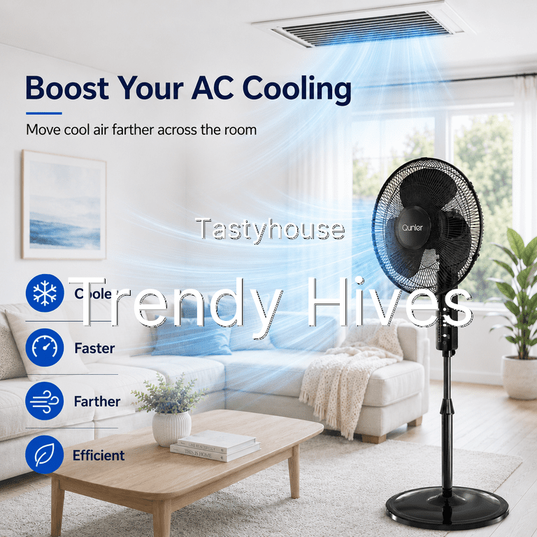 Oscillating Standing Fan with Remote