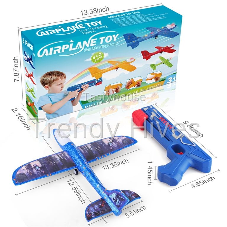 Growsly 4 Pack Catapult Airplane Glider Toy
