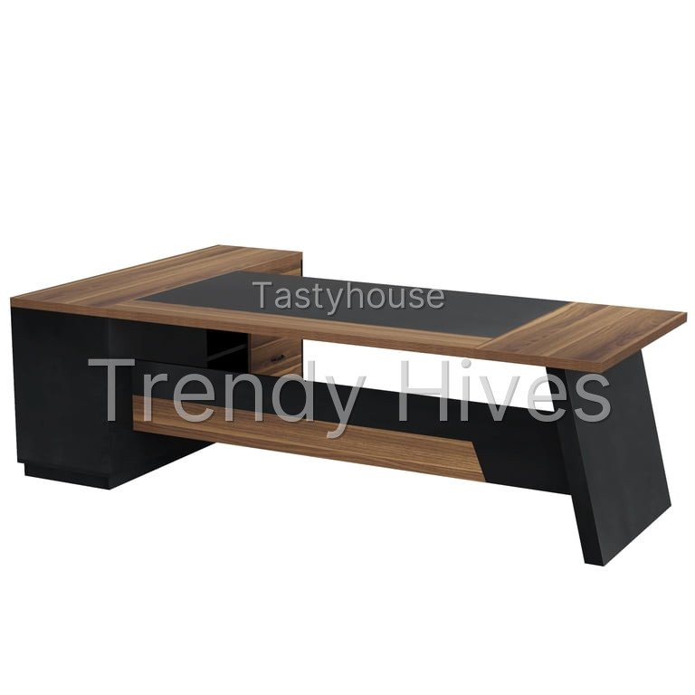 Fnova 78″ L-Shaped Executive Desk with Drawers